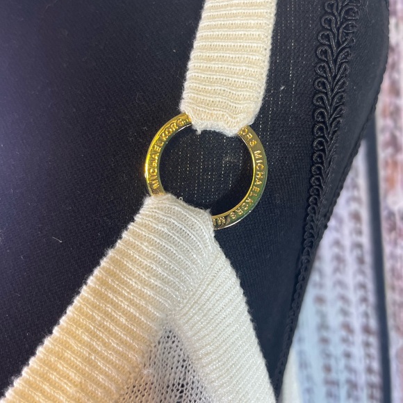 NWT Michael By Michael Kors Cream Colored Tank Top, Gold Rings, Lightweight, XL - Picture 2 of 8